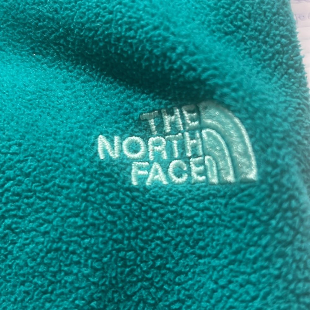 North Face Women’s Polartec Classic 1/4 Zip Fleece Micro Fleece Fitted Teal - Picture 6 of 8